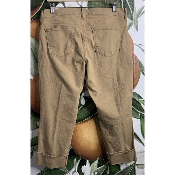 NYDJ Size 12 Lift Tuck Technology Dayla Wide Cuff Capri Jeans Cotton Blend - Picture 7 of 8